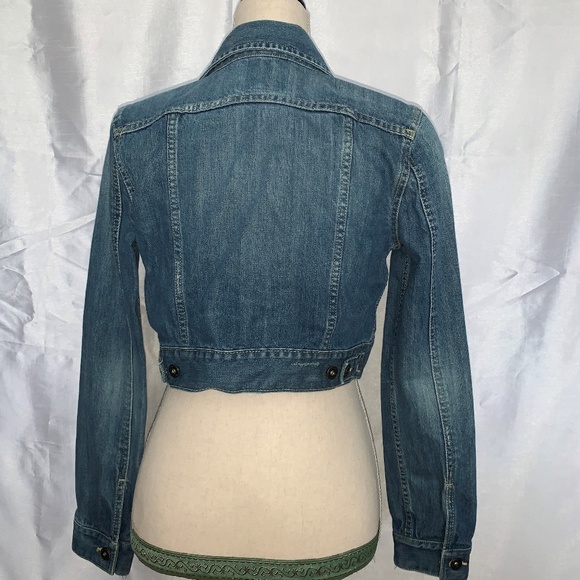 Old Navy Med (junior)  Beaded Cropped Denim Jacket - Picture 2 of 4